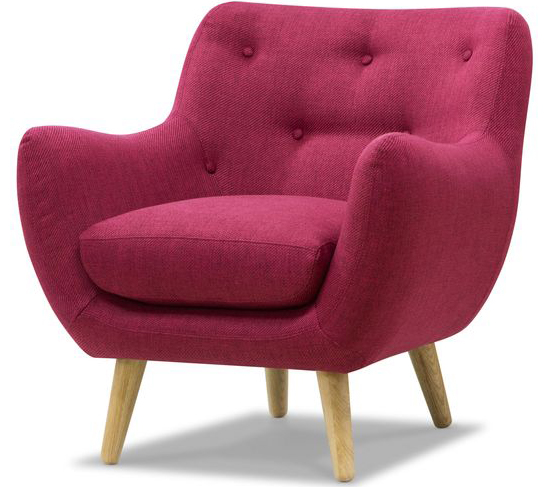 Ghế sofa đơn cơ bản 4 chân màu đỏ mẫu 8 chấm lệch