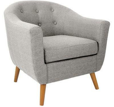 Ghế sofa đơn cơ bản màu xám nhạt mẫu 6 chấm