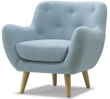 Ghế sofa đơn 4 chân cơ bản màu xanh lam mẫu 8 chấm lệch