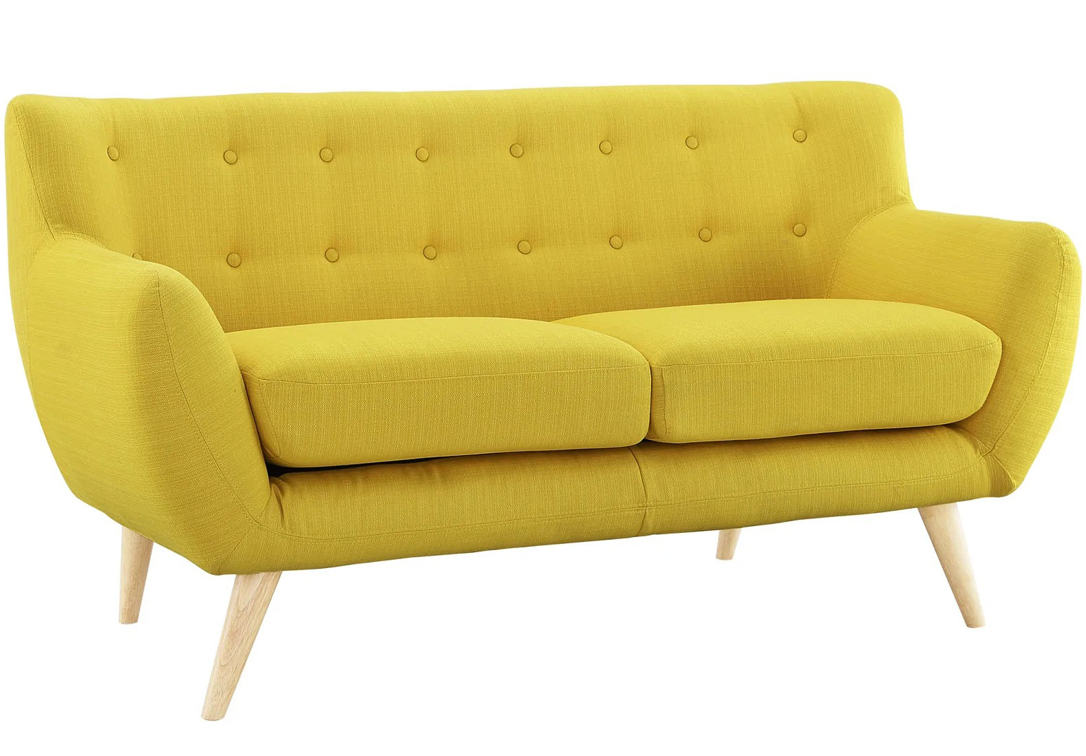 Sofa văng 2 chỗ cơ bản 16 chấm màu vàng