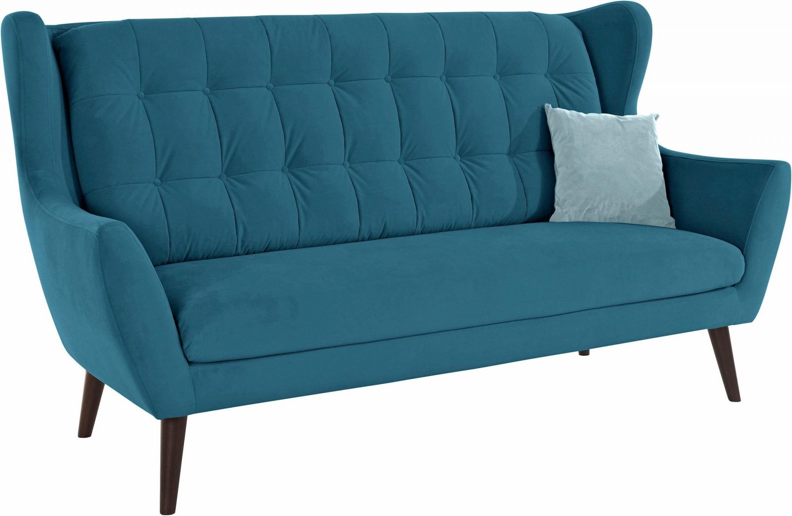 Sofa văng khâu nút bản rộng màu xanh lam nhạt