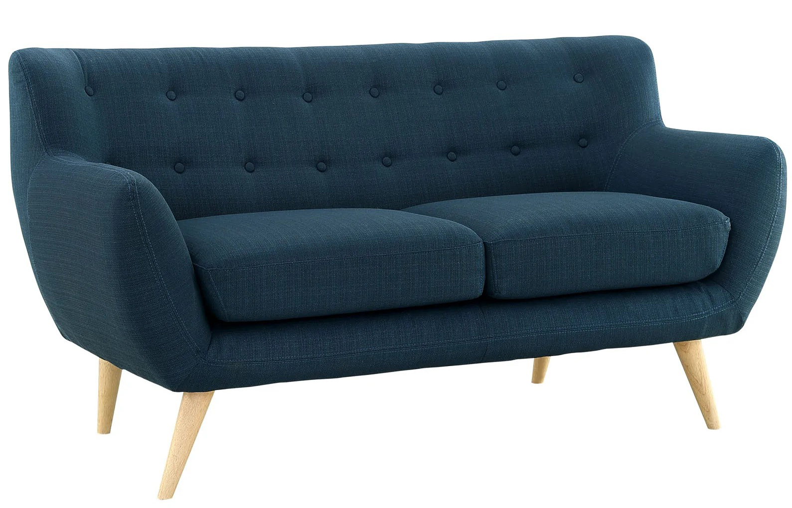 Sofa văng 2 chỗ cơ bản 16 chấm màu xanh than